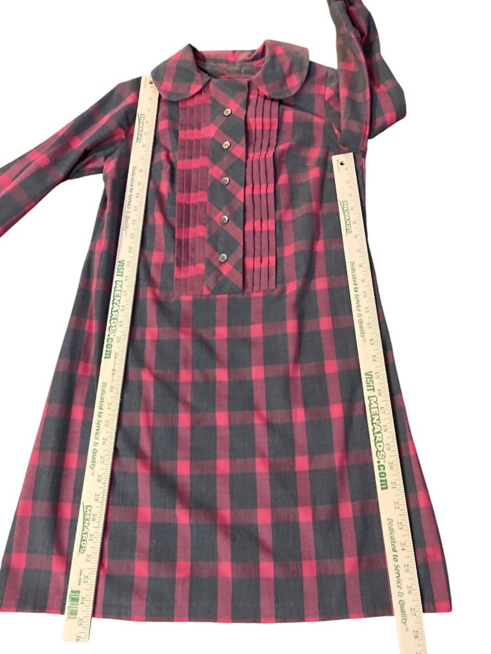 Vintage Handmade Plaid Dress Tunic Peter Pan Collar Womens S? Used - Picture 7 of 16